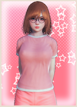 《AI少女》橙色短發粉色運動服眼鏡美少女MOD