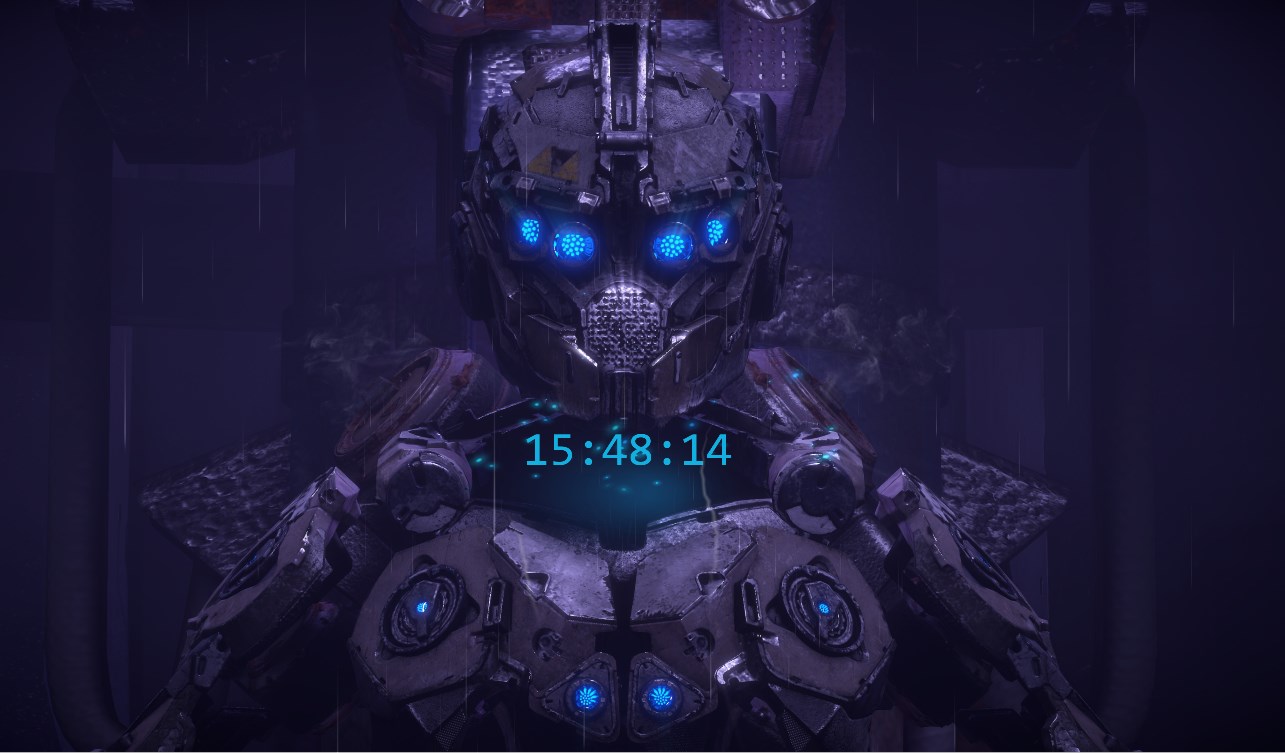 《Wallpaper Engine》四眼機器人記時動態壁紙