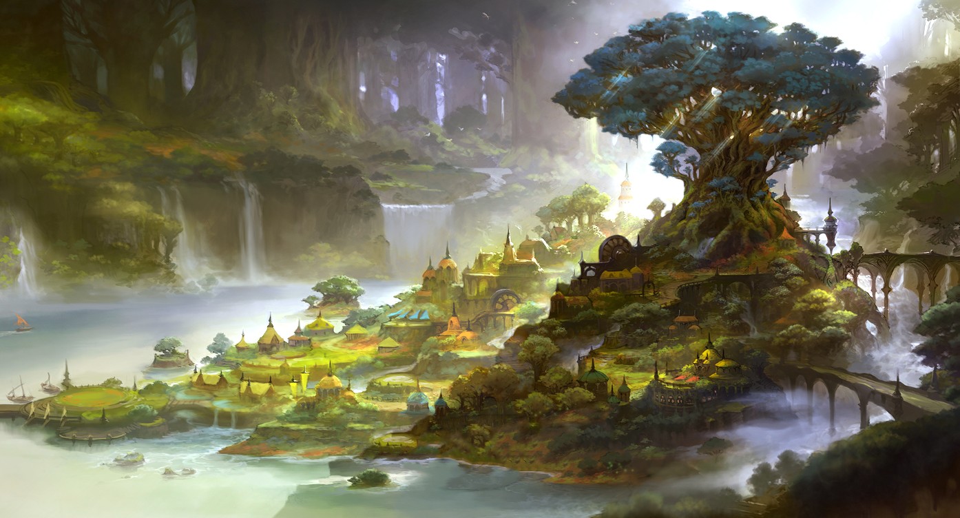 《Wallpaper Engine》最終幻想14森之城的早晨繪圖動態壁紙