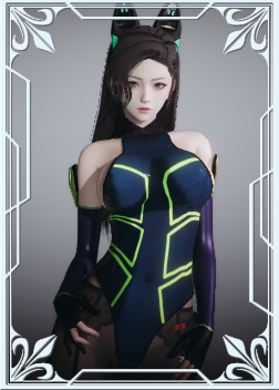 《AI少女》黑長直性感緊身衣黑絲貓女MOD