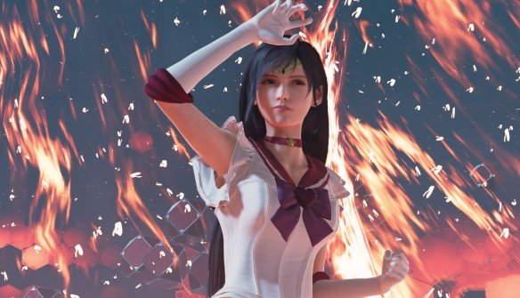 《最終幻想7：重制版》蒂法cos美少女戰士水手火星MOD