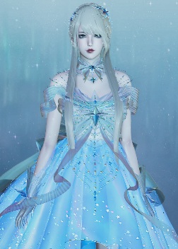 《AI少女》藍色水晶裙長發御姐MOD
