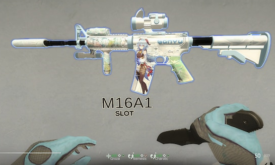 《求生之路2》M16步槍美少女甘雨槍械皮膚MOD