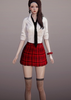 《ROOM Girl》絲襪格子裙長發JK少女MOD
