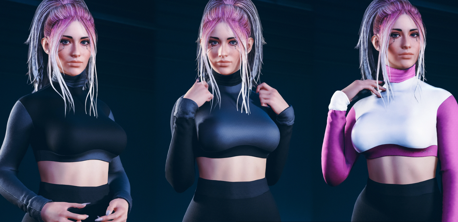 《賽博朋克2077》hyst性感高領上衣MOD