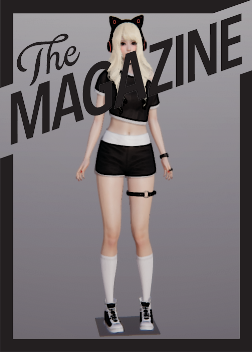 《AI少女》性感黑色運(yùn)動服短裙金發(fā)耳機(jī)美少女MOD