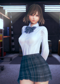 《AI少女》黑色短發白色襯衫女高中生MOD