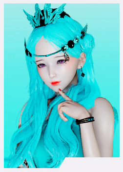 《AI少女》藍發(fā)紅唇美妝公主MOD
