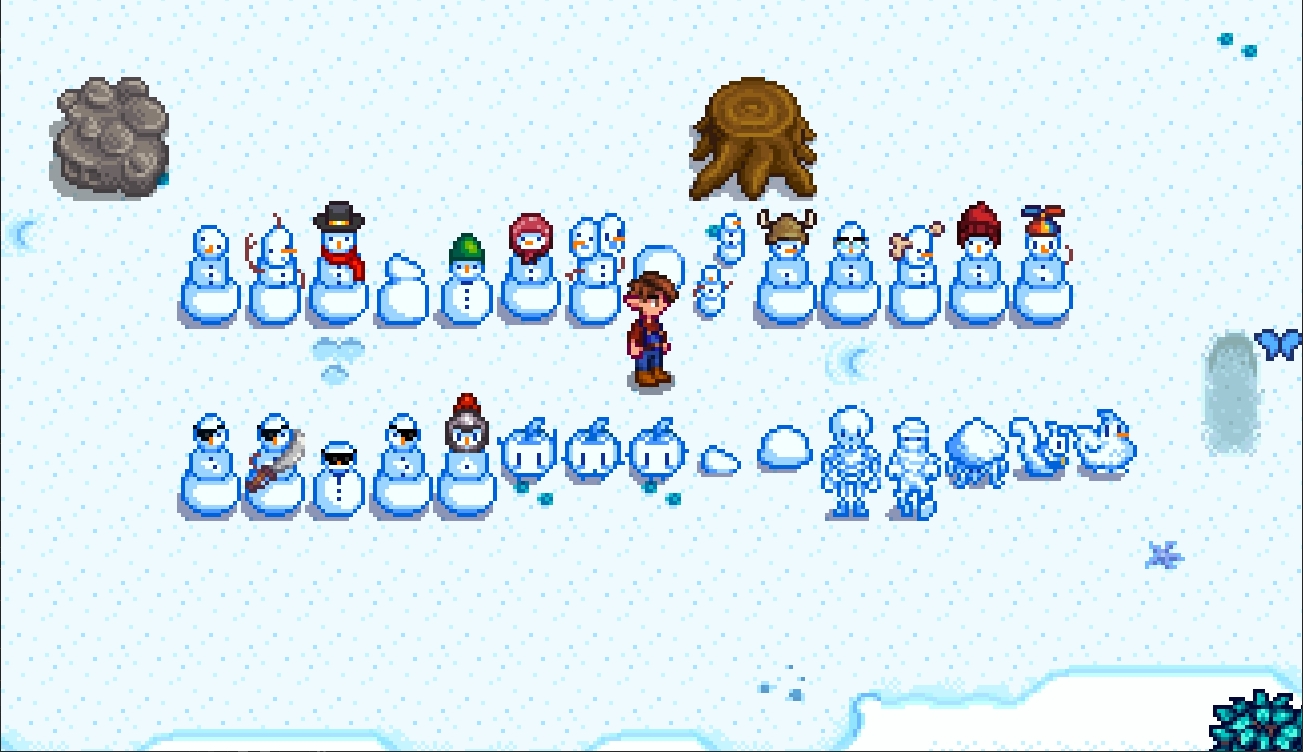 《星露谷物語》冬季雪人稻草人MOD