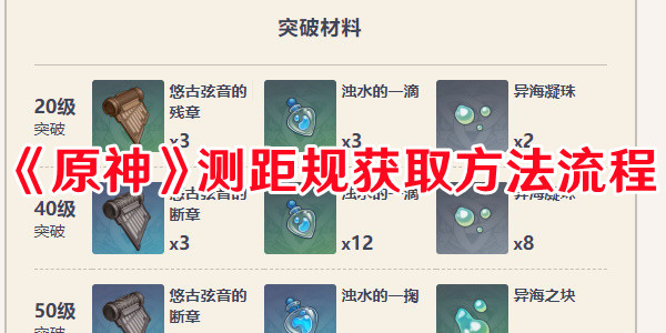 《原神》測距規(guī)獲取方法流程
