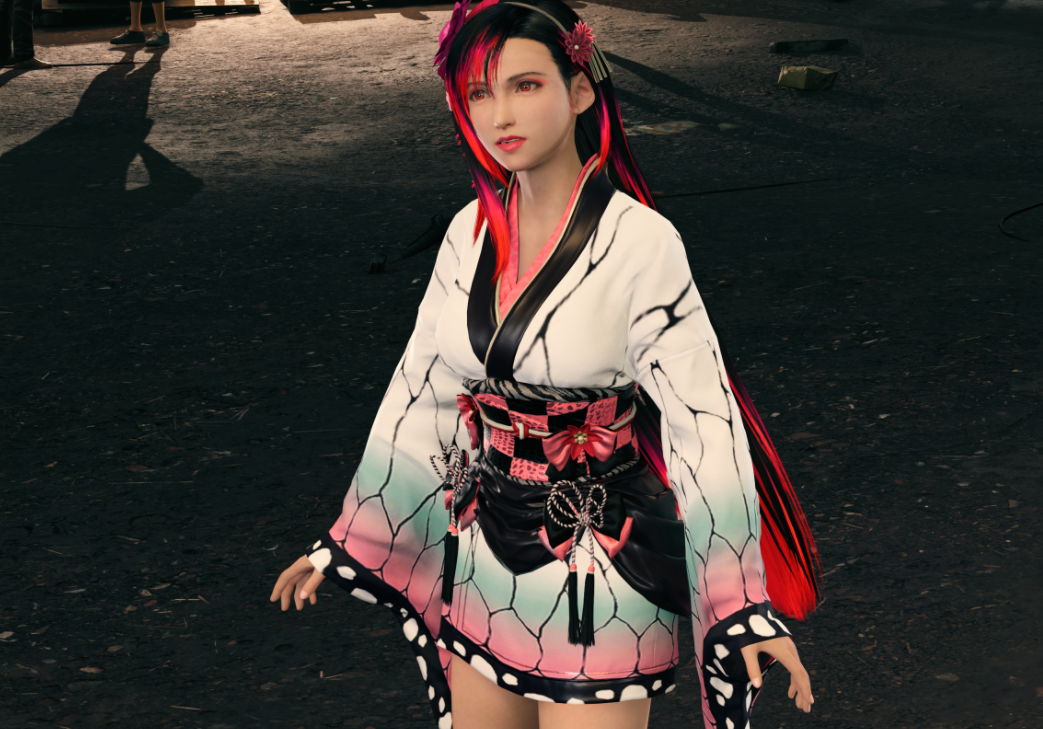 《最終幻想7：重制版》蒂法白色花紋和服MOD