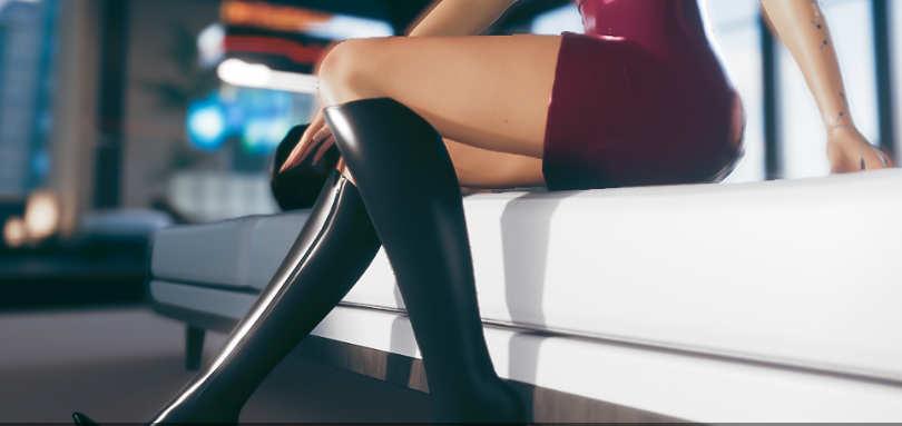 《賽博朋克2077》及膝細(xì)高跟靴MOD
