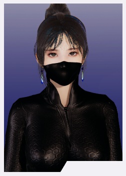 《AI少女》戴口罩的黑色緊身衣少女MOD