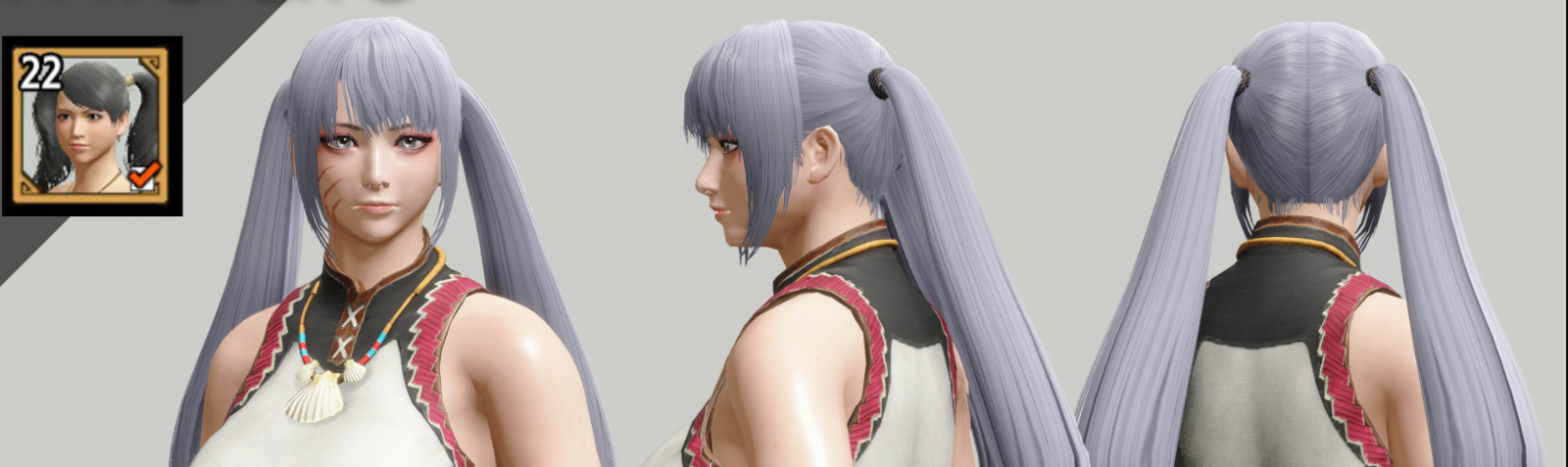 《怪物獵人崛起：曙光》雙馬尾22號發(fā)型MOD