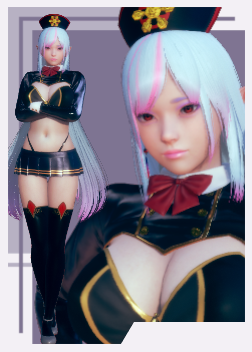 《AI少女》白色長發(fā)粉色挑染制服御姐MOD