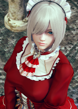 《AI少女》銀發藍瞳紅色公主裙美少女MOD