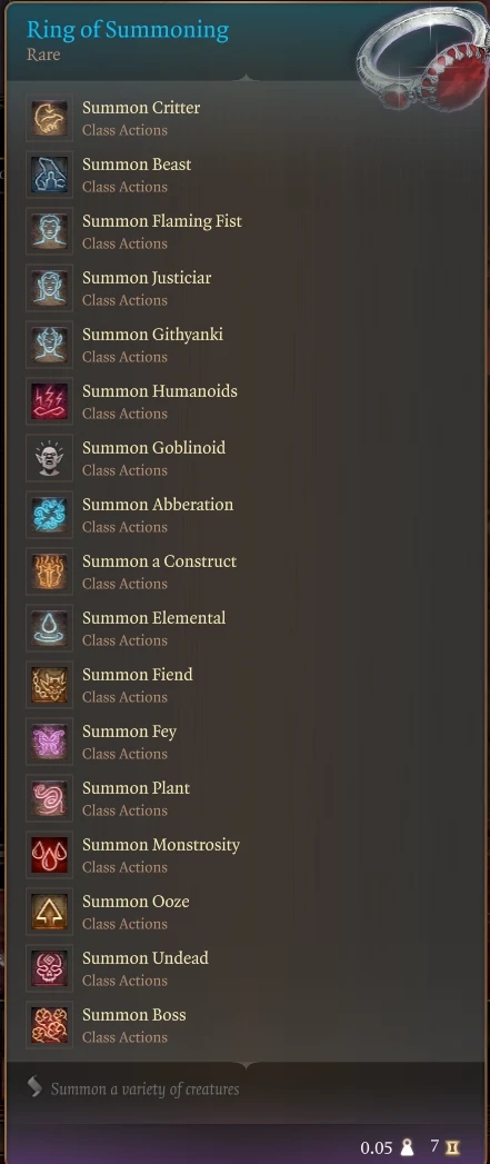 《博德之門3》終極召喚戒指MOD
