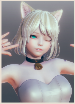 《AI少女》金色短發藍色瞳孔貓耳美少女MOD