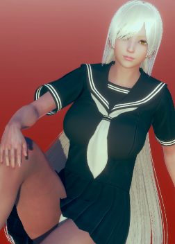 《AI少女》銀色長發(fā)黑色水手服性感美少女MOD