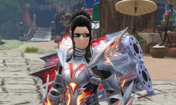 《怪物獵人：崛起》表情包黑色像素風墨鏡MOD