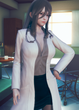 《AI少女》灰色襯衫黑色短裙白大褂女醫(yī)生MOD