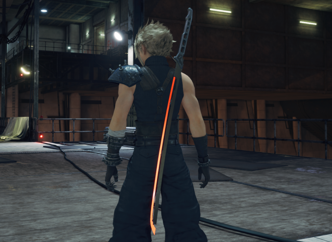 《最終幻想7：重制版》賽博朋克武士刀替換克勞德大劍MOD
