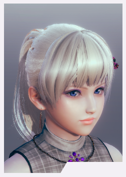 《AI少女》白色馬尾辮藍色瞳孔格子連衣裙美少女MOD