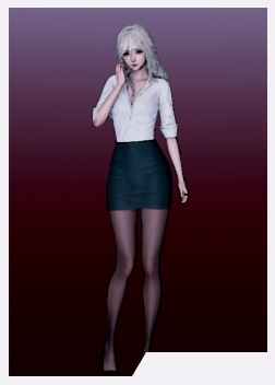 《AI少女》低領襯衫皮裙黑絲白發小姐姐MOD