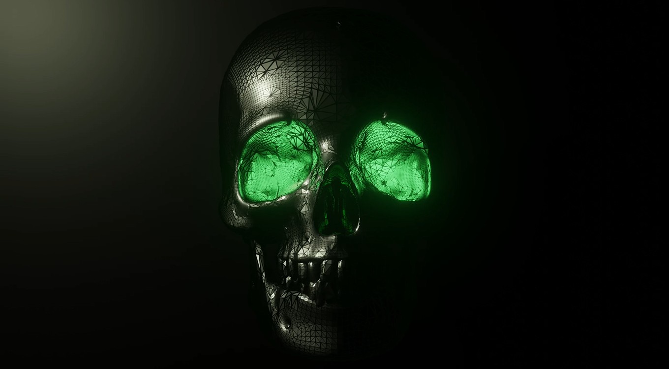 《Wallpaper Engine》綠火頭骨3D模型動態壁紙