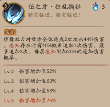 《陰陽師》嘴平伊之助技能介紹