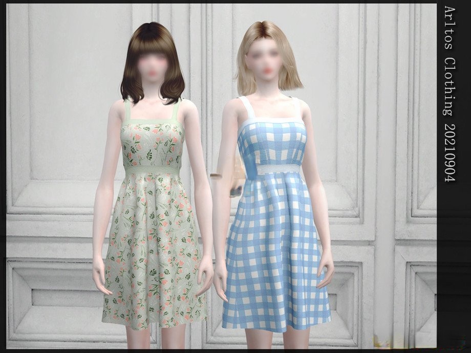《模擬人生4》女性美麗吊帶印花服裝MOD