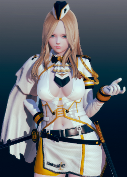 《AI少女》金色長發白色軍禮服美少女MOD