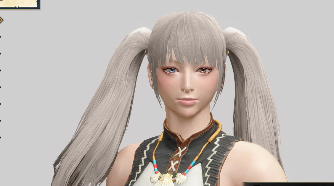 《怪物獵人崛起：曙光》22號發(fā)型銀發(fā)雙馬尾MOD