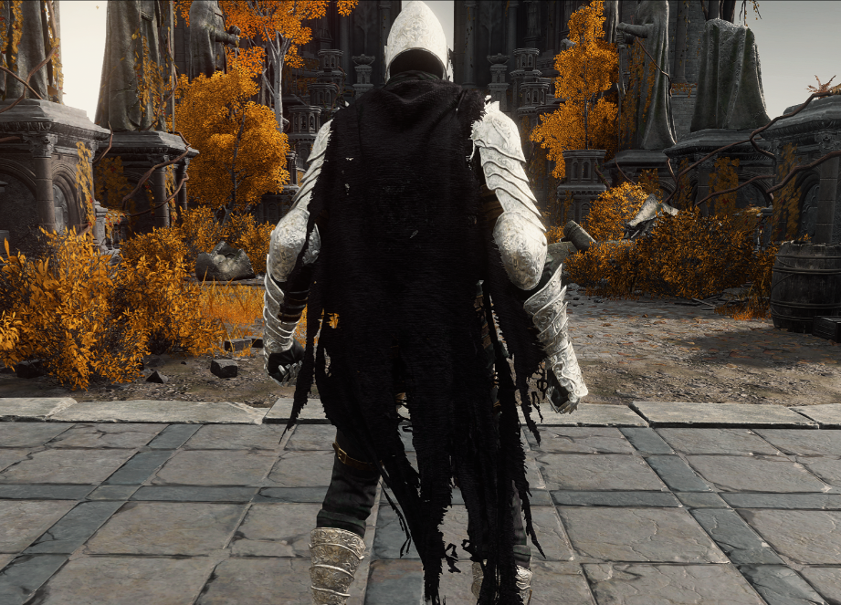 《艾爾登法環》獵犬騎士套裝銀鎧黑披風形象MOD