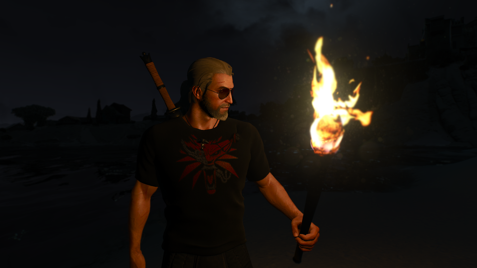 《巫師3：狂獵》賽博朋克2077白狼t恤MOD