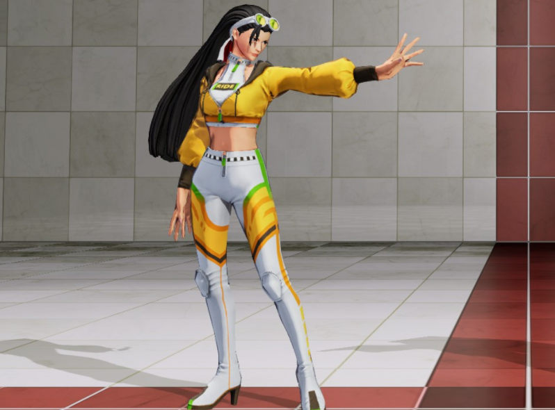 《拳皇15》神樂千鶴露臍夾克緊身長褲性感騎手服MOD
