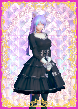 《AI少女》性感紫發(fā)黑衣洛麗塔貓耳美少女MOD