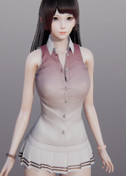 《AI少女》黑色長發(fā)百褶裙小姐姐MOD