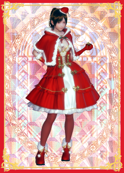 《AI少女》黑色馬尾辮紅色圣誕裝美少女MOD