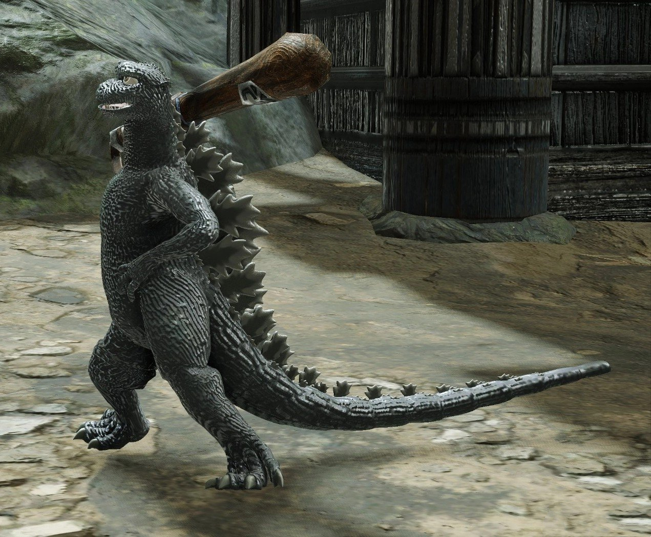 《怪物獵人：崛起》昭和哥斯拉外觀MOD