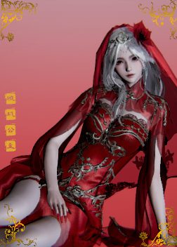《AI少女》白發(fā)大紅婚紗新娘MOD