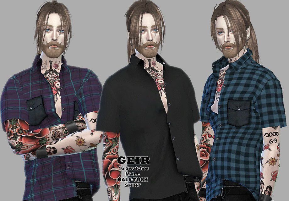 《模擬人生4》男士開衫襯衫MOD