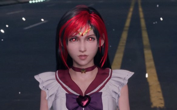 《最終幻想7：重制版》蒂法美少女戰(zhàn)士水手火星紅發(fā)桃心眼MOD