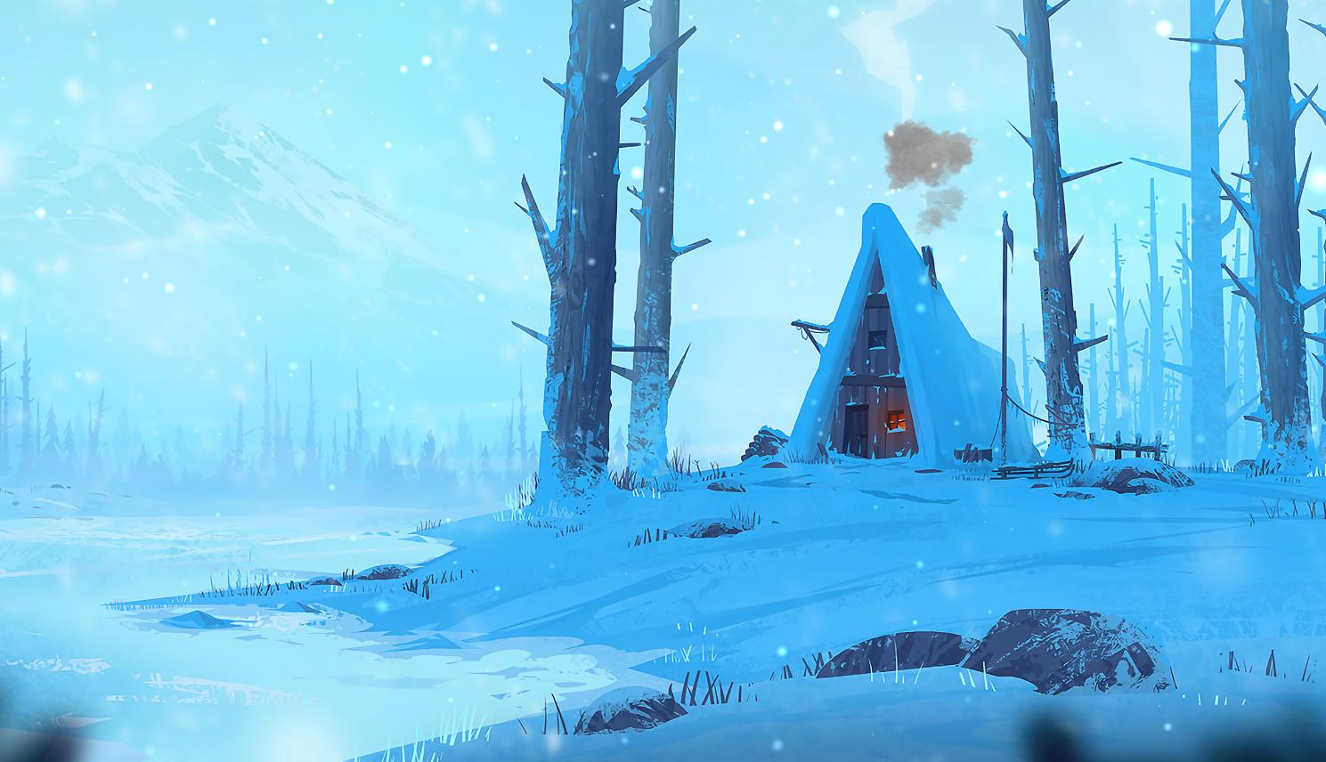 《Wallpaper Engine》雪林小屋繪圖動態(tài)壁紙