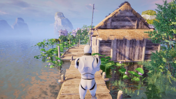 大明湖畔荷花釣魚