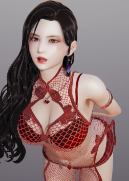 《AI少女》性感內衣漁網外套黑發御姐MOD