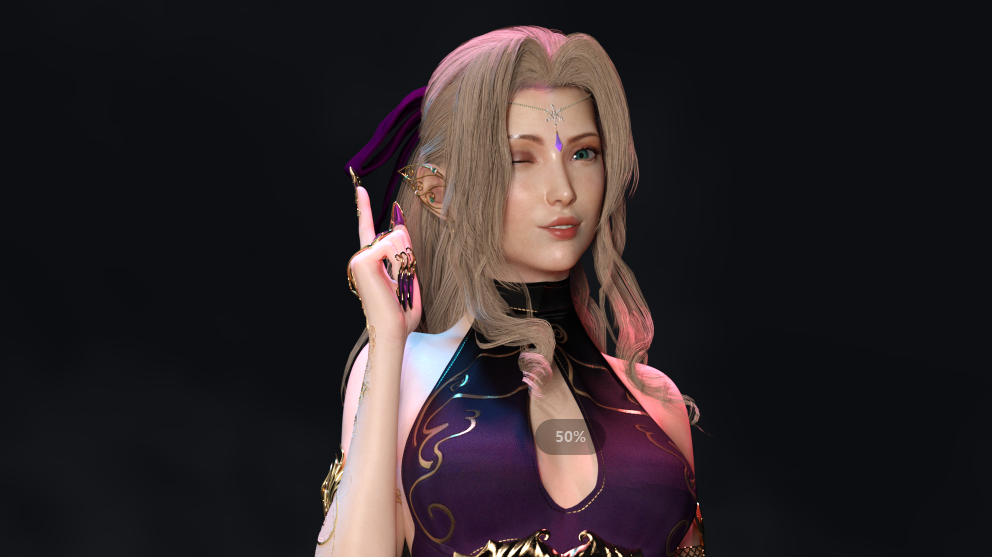 《最終幻想7：重制版》愛麗絲性感紫羅蘭秘法師無裝飾MOD