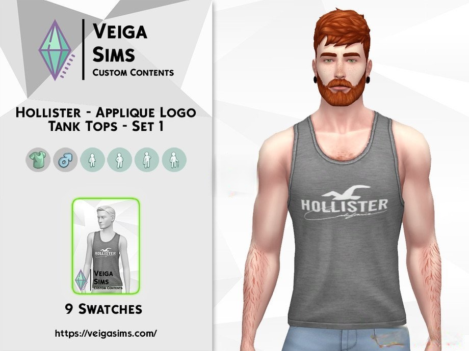 《模擬人生4》Hollister簡潔短袖MOD