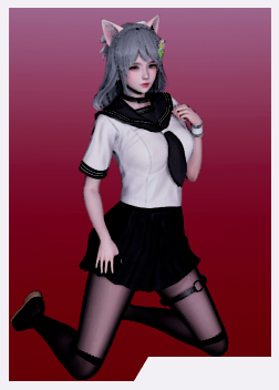 《AI少女》銀發水手服黑絲獸耳美少女MOD