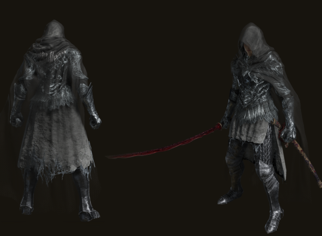 《艾爾登法環》黑刀套裝烏木紋理MOD
